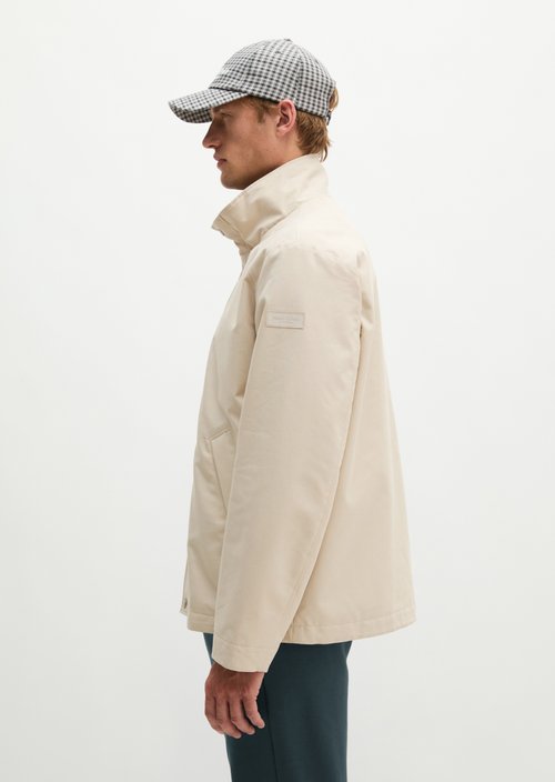 Regular-Fit Canvas Jacket — Linen Beige