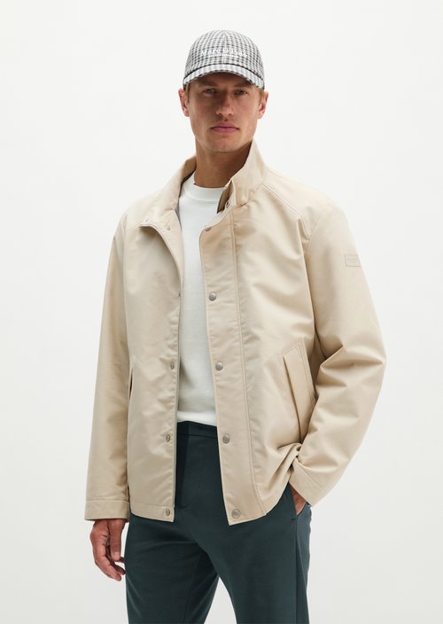 Regular-Fit Canvas Jacket — Linen Beige