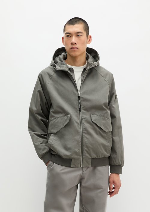 Hooded twill jacket — Graphite Dust