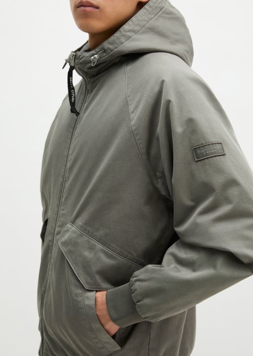 Hooded twill jacket — Graphite Dust