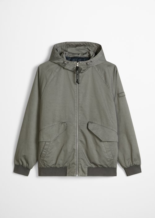 Hooded twill jacket — Graphite Dust