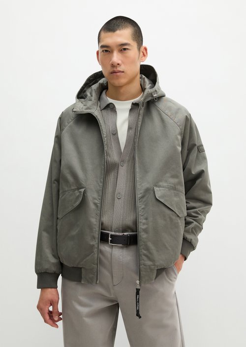Hooded twill jacket — Graphite Dust