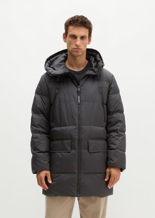 Regular-Fit Quilted Down Jacket — Black