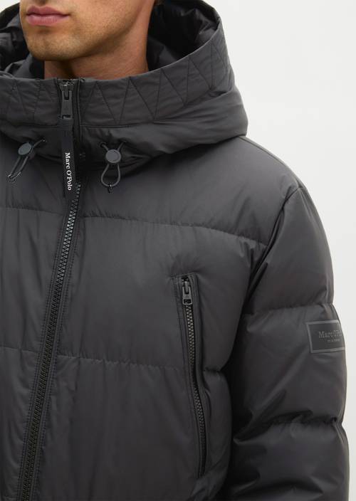 Regular-Fit Quilted Down Jacket Black in detail view