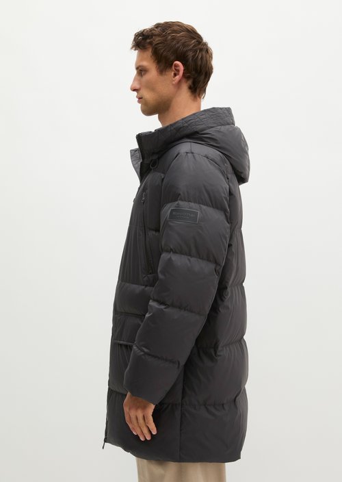 Regular-Fit Quilted Down Jacket — Black