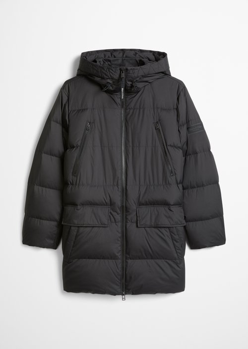 Regular-Fit Quilted Down Jacket — Black