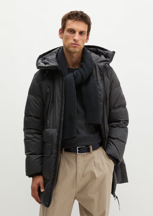 Regular-Fit Quilted Down Jacket — Black