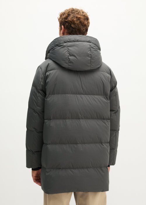 Regular-Fit Quilted Down Jacket — Charcoal