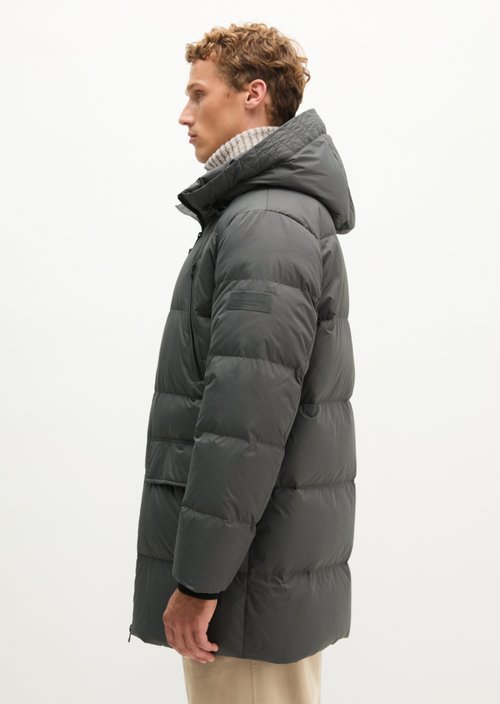 Regular-Fit Quilted Down Jacket — Charcoal