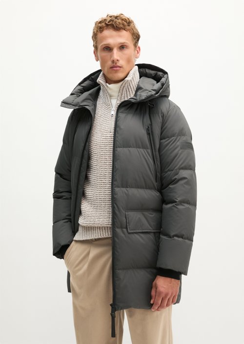 Regular-Fit Quilted Down Jacket — Charcoal