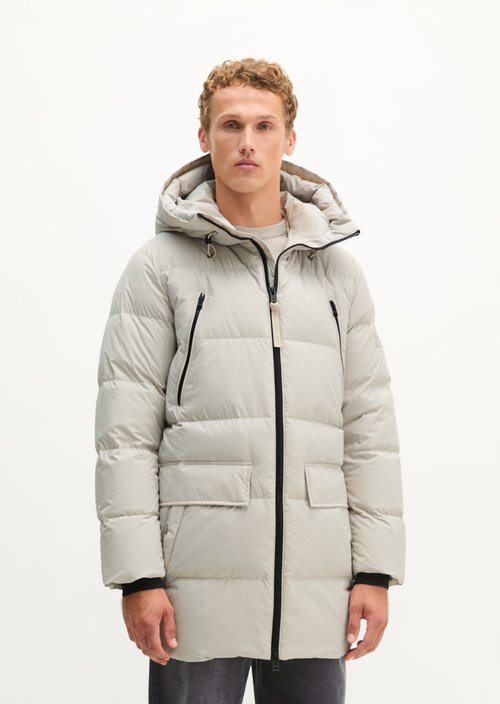 Regular-Fit Quilted Down Jacket — Linen Beige