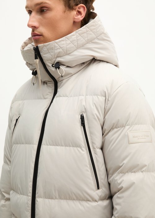 Regular-Fit Quilted Down Jacket — Linen Beige