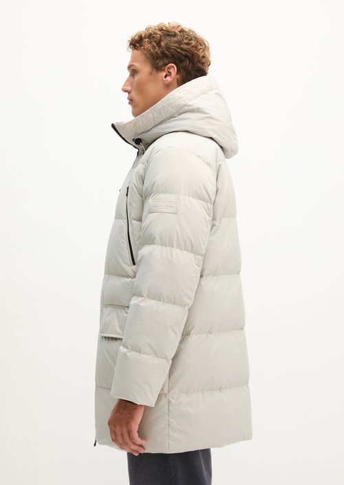 Regular-Fit Quilted Down Jacket — Linen Beige