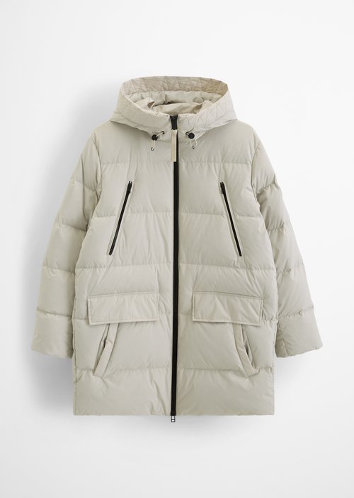 Regular-Fit Quilted Down Jacket — Linen Beige