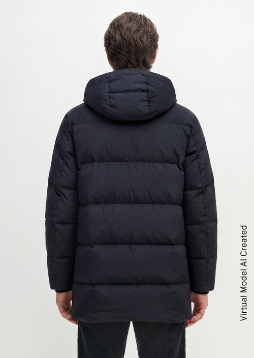 Regular-Fit Quilted Down Jacket — Dark Navy