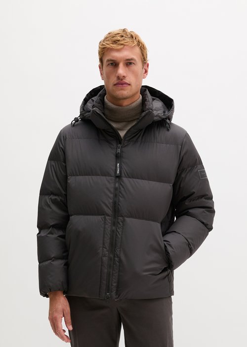 Regular-Fit Quilted Down Jacket — Black
