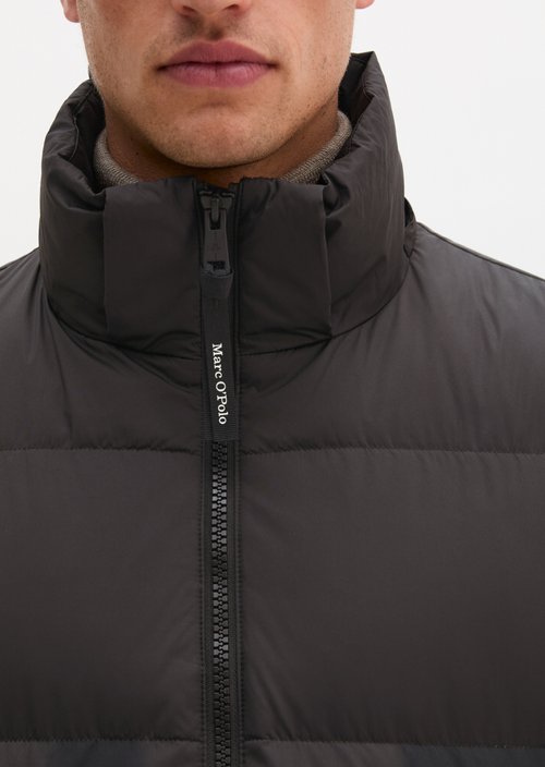 Regular-Fit Quilted Down Jacket — Black