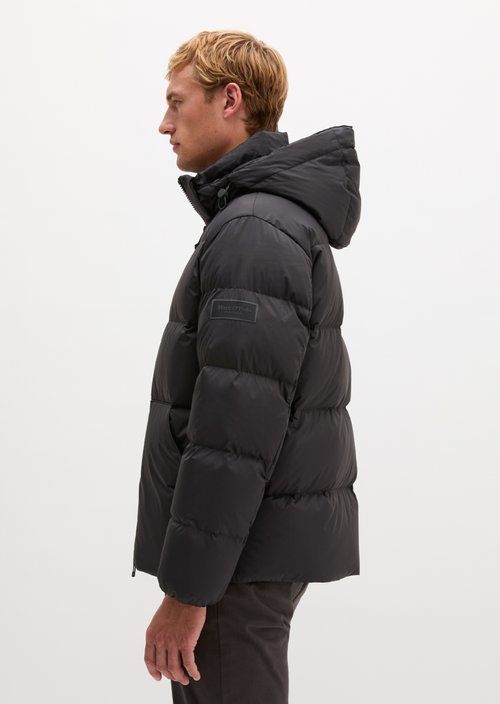 Regular-Fit Quilted Down Jacket — Black