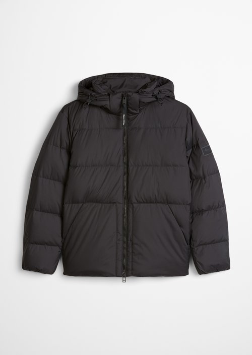 Regular-Fit Quilted Down Jacket — Black