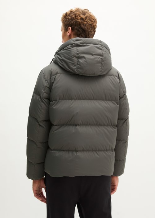 Regular-Fit Quilted Down Jacket — Charcoal