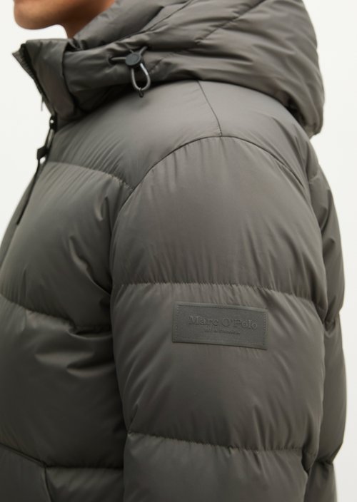 Regular-Fit Quilted Down Jacket — Charcoal
