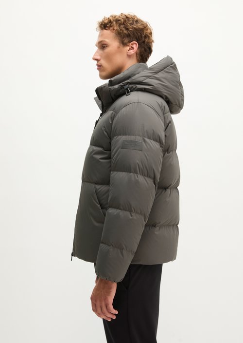 Regular-Fit Quilted Down Jacket — Charcoal