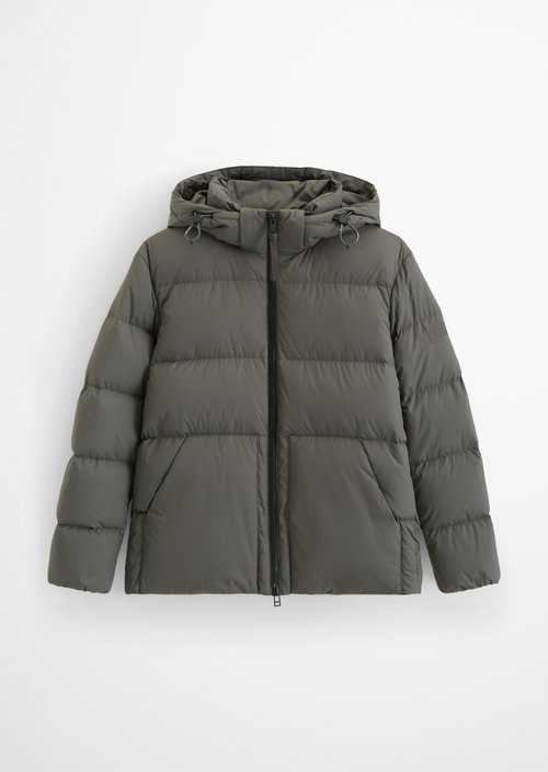 Regular-Fit Quilted Down Jacket — Charcoal