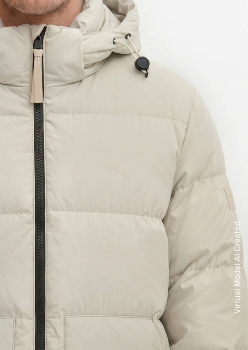 Regular-Fit Quilted Down Jacket Linen Beige in detail view