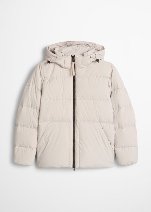 Regular-Fit Quilted Down Jacket — Linen Beige