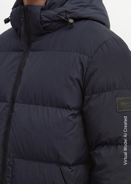 Regular-Fit Quilted Down Jacket — Dark Navy
