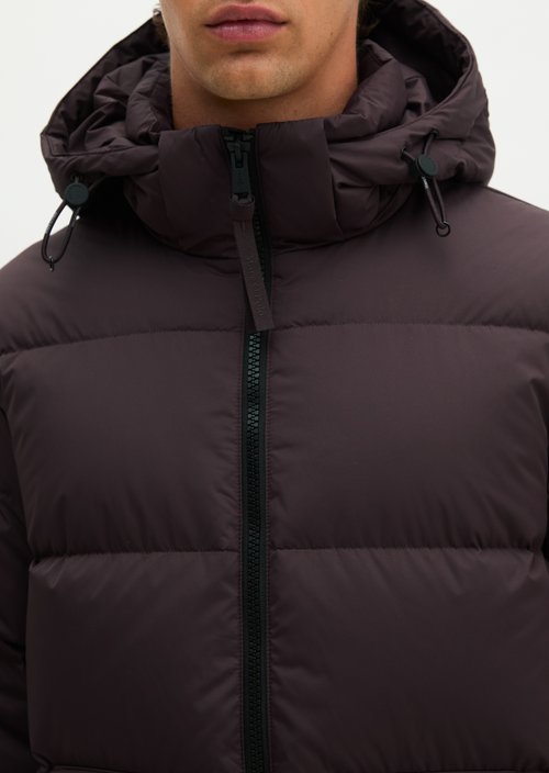 Regular-Fit Quilted Down Jacket — Deep Mulberry
