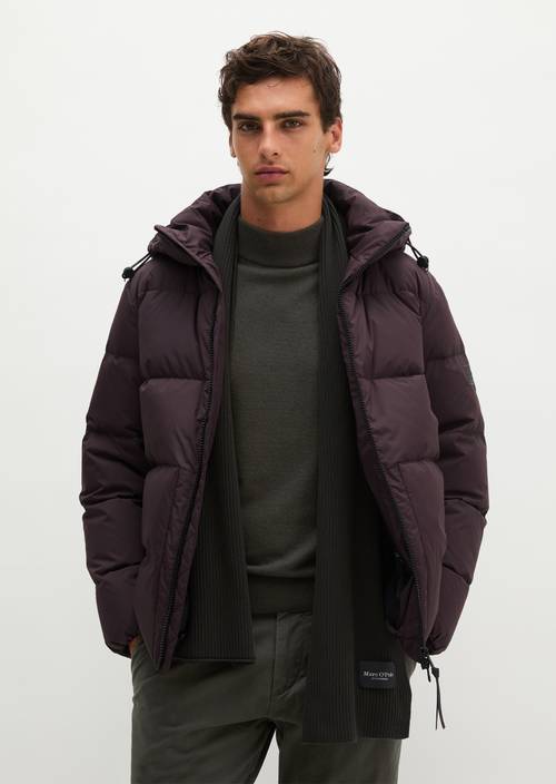 Puffer-Daunenjacke regular Deep Mulberry in Frontalansicht