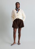 Leather shorts regular made from soft goat suede - red | Shorts