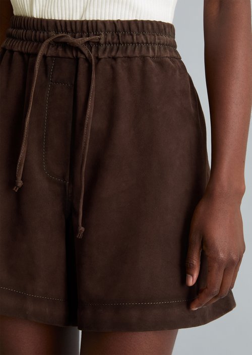 Leather shorts regular — Burnt Aubergine