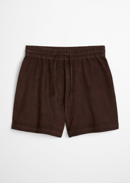 Leather shorts regular — Burnt Aubergine