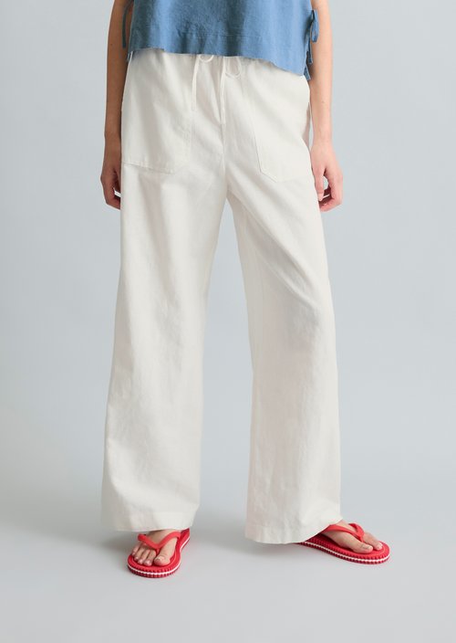 Slip-on pants regular — Silky White