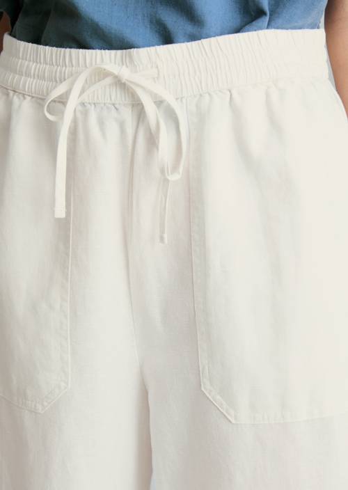 Pantalon à enfiler regular Silky White en vue détaillée