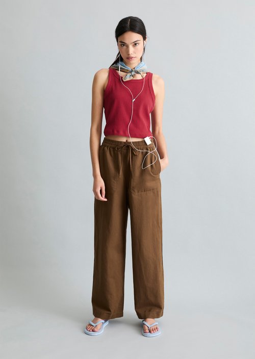 Slip-on pants regular — Umbra Brown