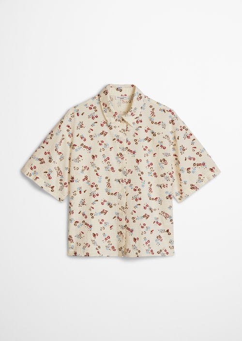 Relaxed print short-sleeved blouse — Offwhite
