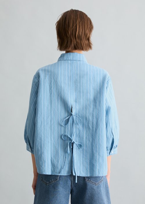 Relaxed striped blouse — Light Blue