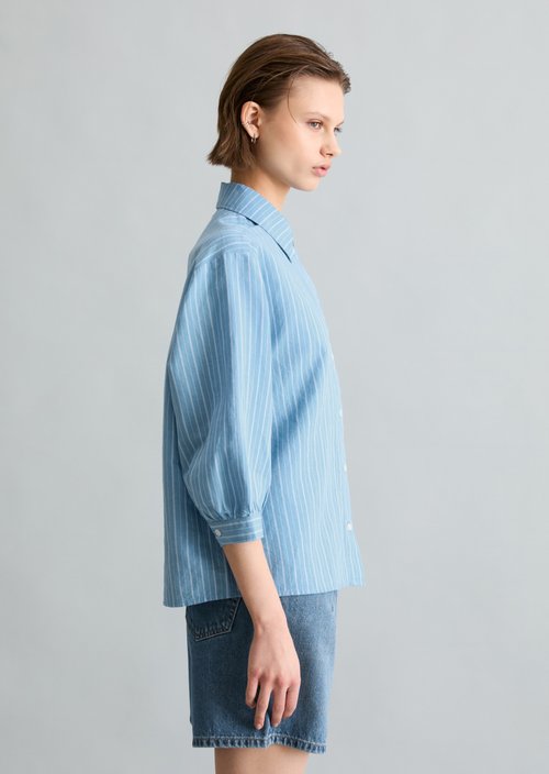 Relaxed striped blouse — Light Blue