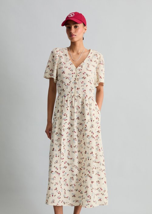Print dress regular — Offwhite