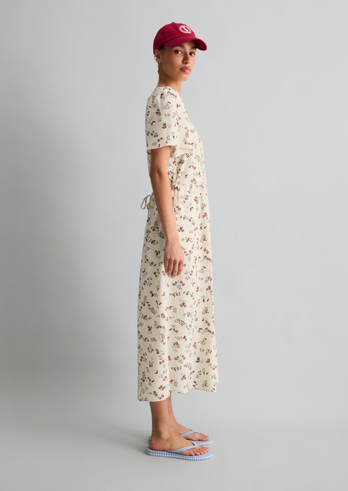 Print dress regular — Offwhite