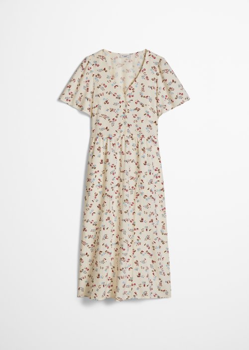Print dress regular — Offwhite