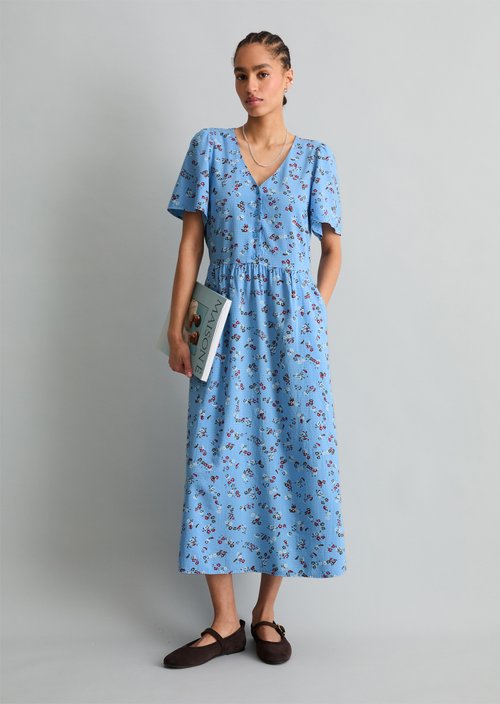 Print dress regular — Light Blue