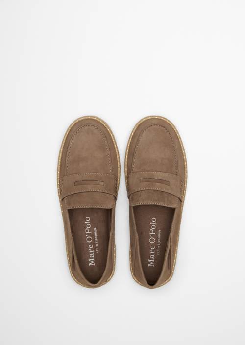 Penny loafer espadrilles model Jerry Dark Taupe in top view