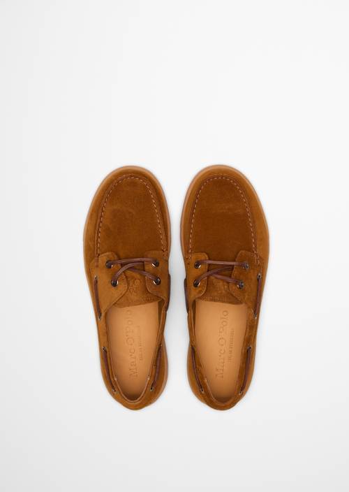 Comprobación del modelo de mocasín Cognac en vista superior