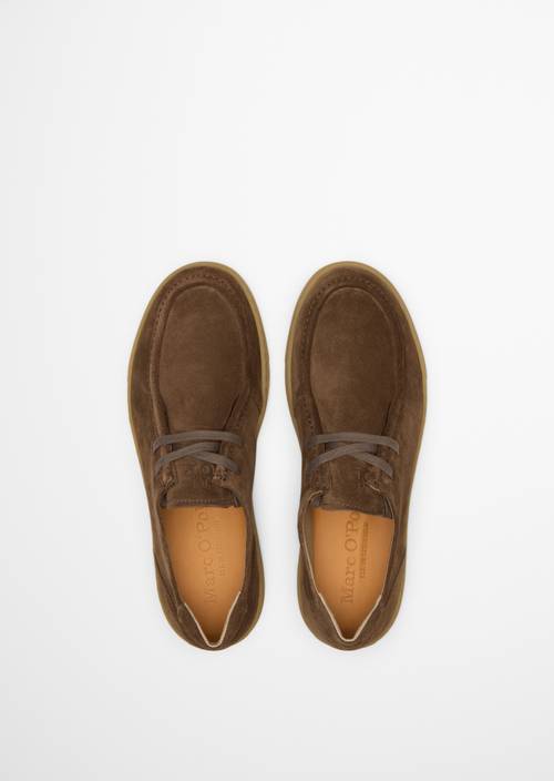 Slipper Model Karo im Wallabee-Stil Dark Taupe in Ansicht von oben