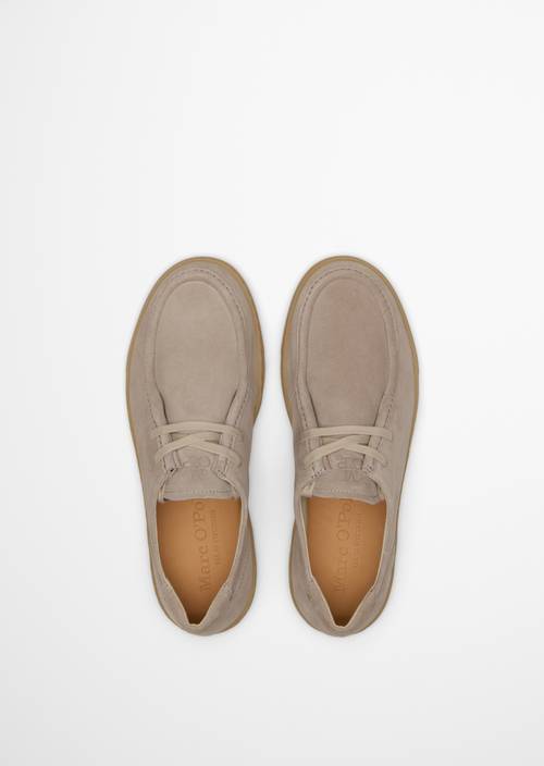Slipper Model Karo im Wallabee-Stil Light Taupe in Ansicht von oben