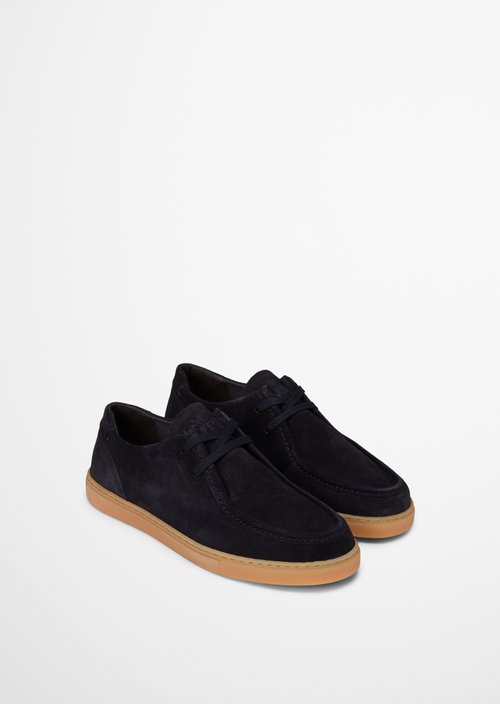 Wallabee-style slip-on model check — Dark Navy